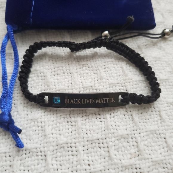 NWT BLM BLACK LIVES MATTER CUSTOM STAINLESS STEEL ADJUSTABLE BRACELET UNISEX - Picture 7 of 7